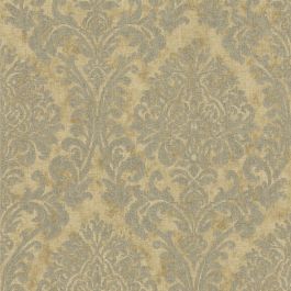 Grandeco Life Nomad Chenille Damask Gold Wallpaper A50102 - DecorSave ...