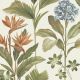 Belgravia Decor Oliana Floral Green Orange Wallpaper 8496