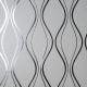 Vymura Foil Platinum Contour Wave Silver Wallpaper FD42800