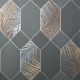 Fine Decor Miami Tropical Geo Charcoal Wallpaper FD42833