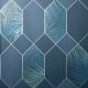 Fine Decor Miami Tropical Geo Navy Silver Wallpaper FD42837