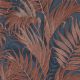 Design ID Grace Tropical Palm Blue Copper Wallpaper GR322109