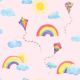 Holden Decor Over the Rainbow Rainbows Flying Kites Pink Wallpaper 91021