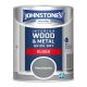 Johnstones Interior Wood & Metal Quick Dry Gloss Paint 750ml Steel Smoke