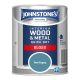 Johnstones Interior Wood & Metal Quick Dry Gloss Paint 750ml Teal Topaz