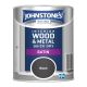 Johnstones Interior Wood & Metal Quick Dry Satin Paint 750ml Black-J-303913