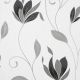 Crown Synergy Floral Black Wallpaper M1719
